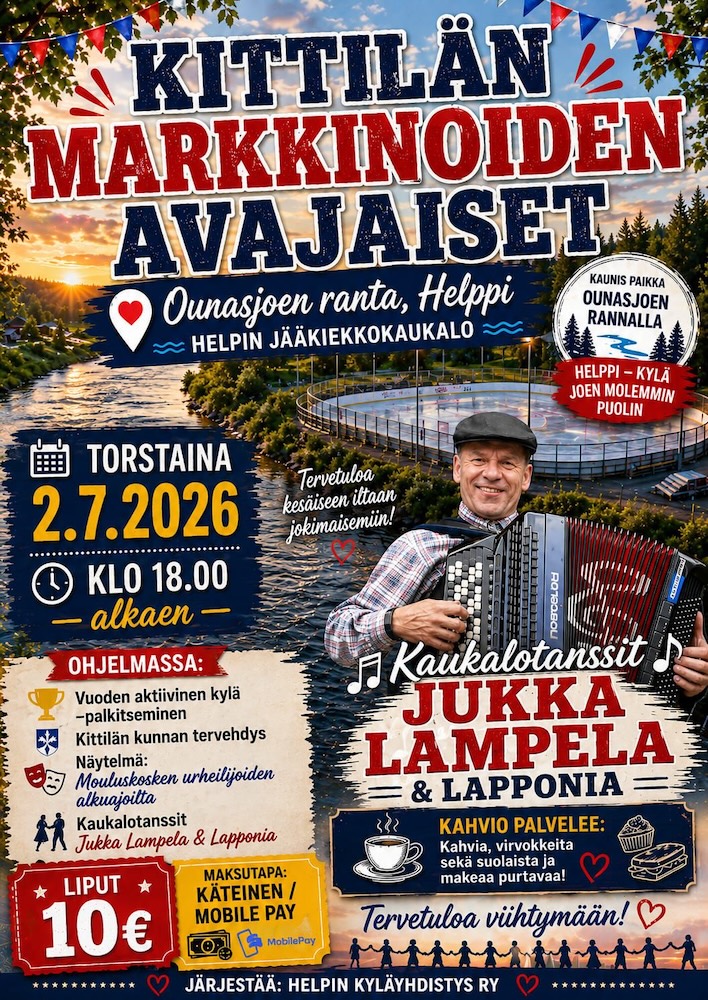 Markkina-avajaiset Helpissä ohjelma